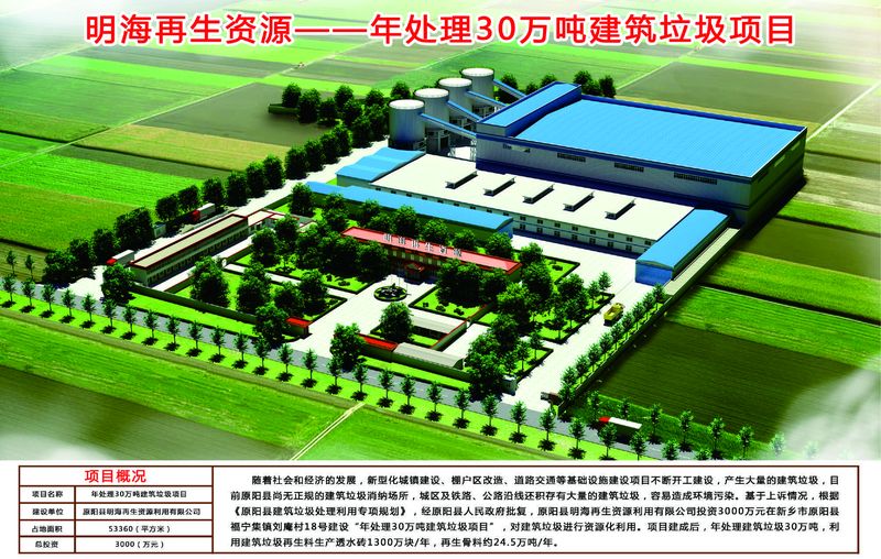 年處理30萬噸建筑垃圾項目 鳥瞰效果圖